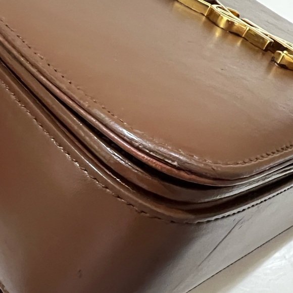 Yves Saint Laurent Brown Crossbody Bag with Studded Detail - Picture 10 of 10